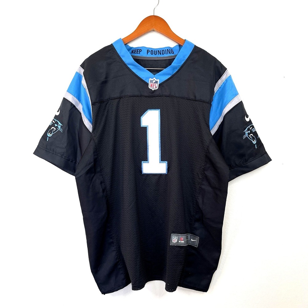 Nike Mens Carolina Panthers Jersey 44 Black Cam Newton #1 On Field NFL Football